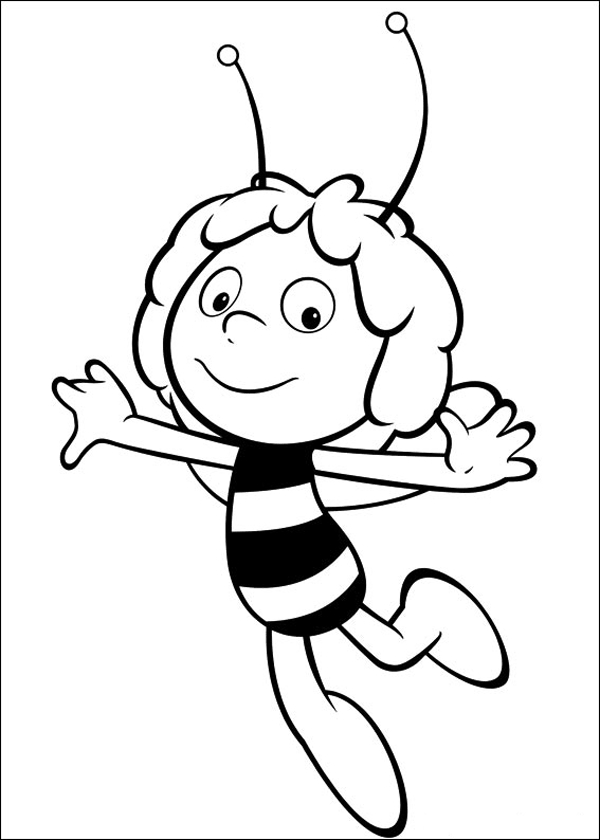 Maya l'abeille se repose sur une fleur au milieu d'un jardin