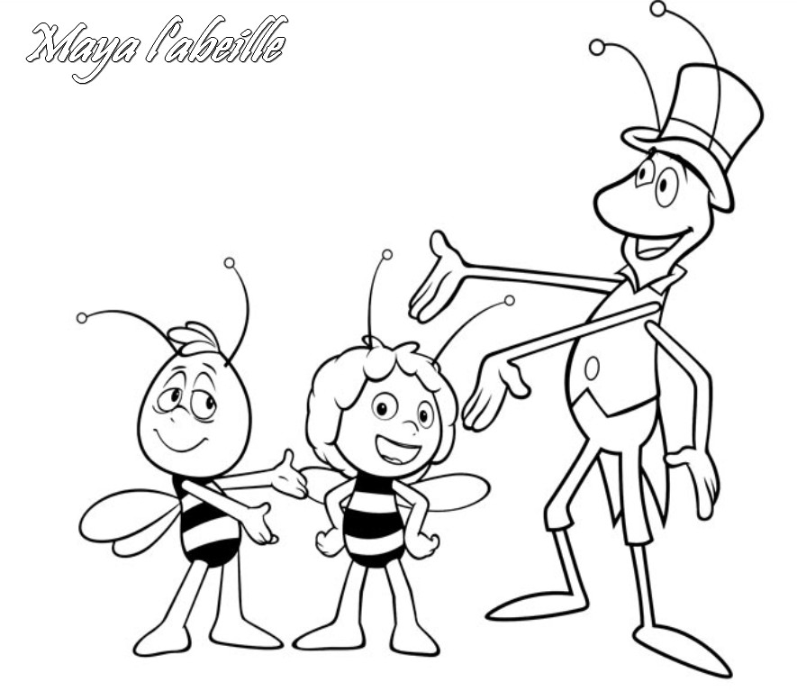 Maya l'abeille en pleine exploration dans un jardin fleuri