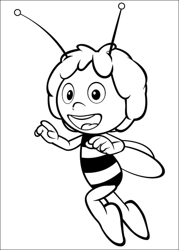 Maya l'abeille en plein vol au-dessus d'un jardin fleuri
