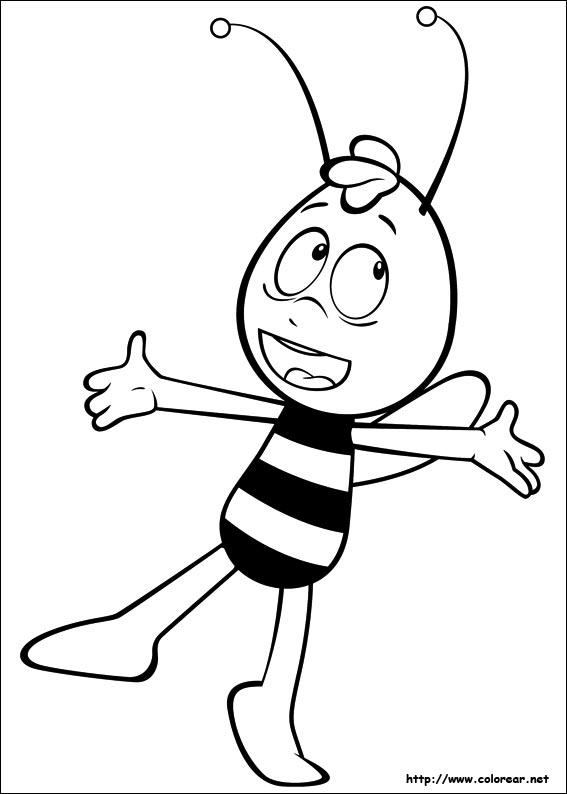 Maya l'abeille en pleine exploration dans un jardin fleuri