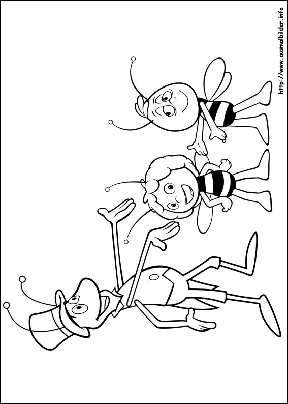 Maya l'abeille en pleine cueillette de fleurs sous le soleil