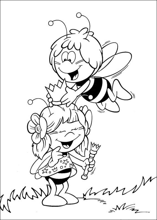 Maya l’abeille en pleine exploration florale