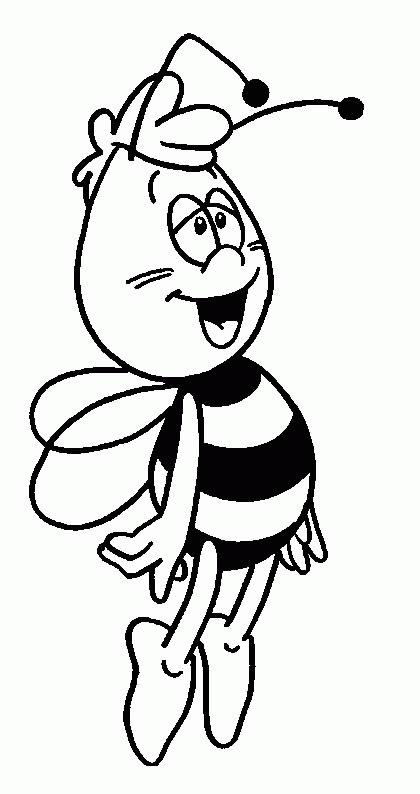 Maya l'abeille en pleine activité florale dans un champ