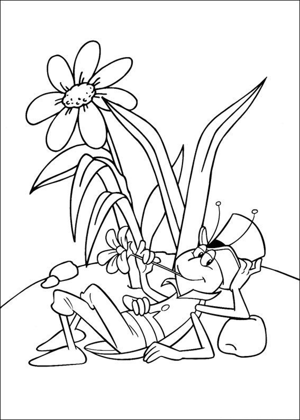 Maya l'abeille en pleine exploration au milieu des fleurs