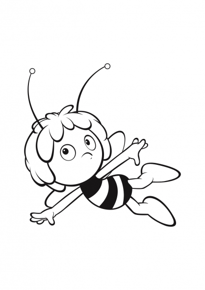 Maya l'abeille en pleine exploration au jardin