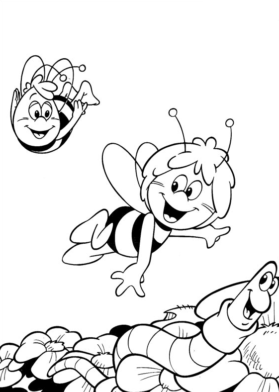 Maya l'abeille en pleine exploration dans la nature
