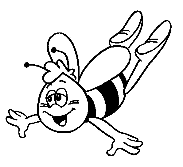 Maya l'abeille en pleine récolte de pollen dans un champ de fleurs