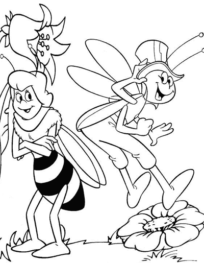 Maya l'abeille en pleine exploration florale