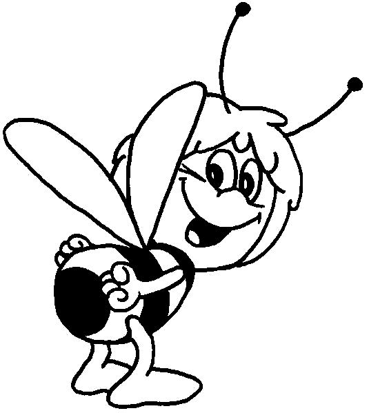 Maya l'abeille en pleine action dans un champ fleuri