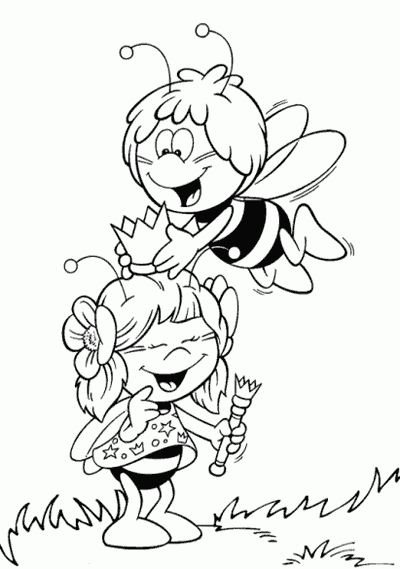 Maya l'abeille en pleine exploration florale