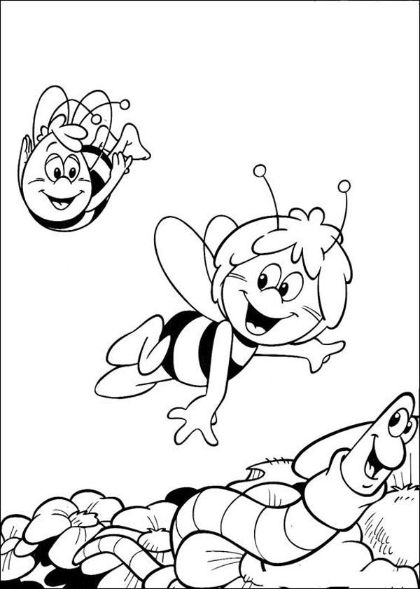 Maya l'abeille en pleine exploration florale