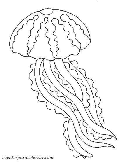 Coloriage d'une méduse dans un environnement aquatique