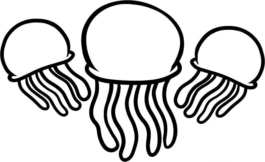 Coloriage d'une méduse élégante dans les profondeurs marines