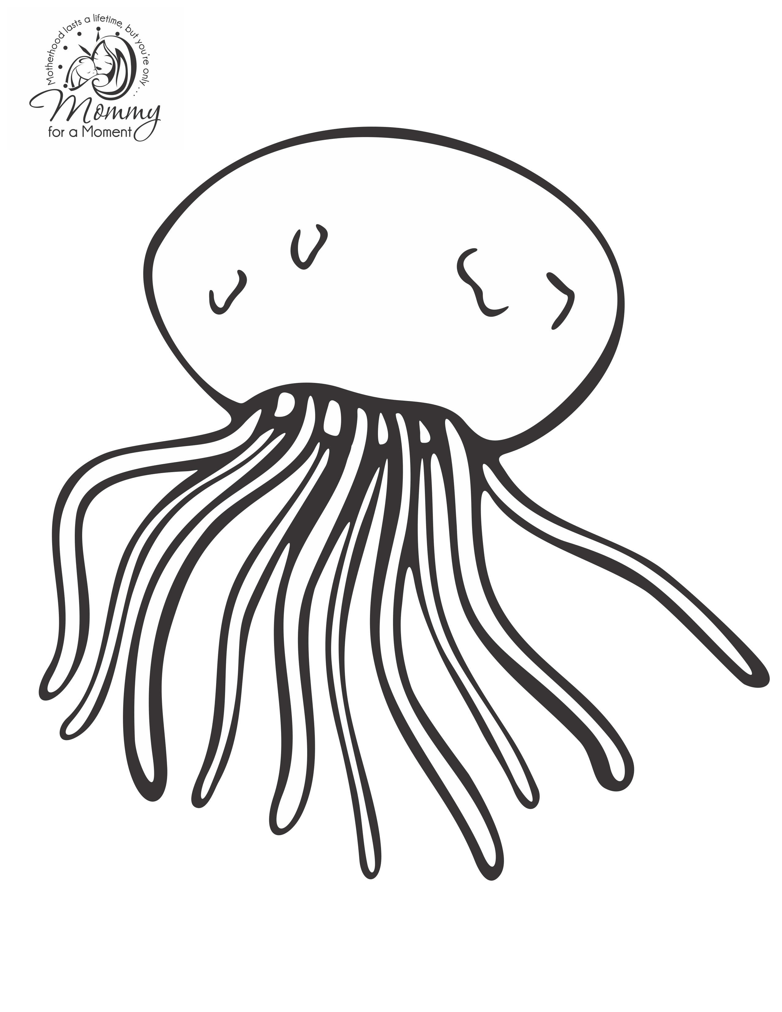 Coloriage d'une méduse flottante dans l'eau