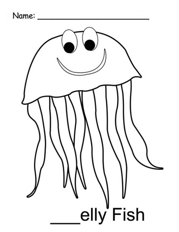Coloriage d'une méduse flottant parmi les vagues