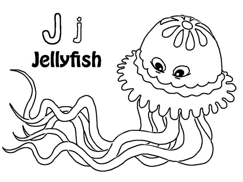 Coloriage d'une méduse flottant dans l'eau