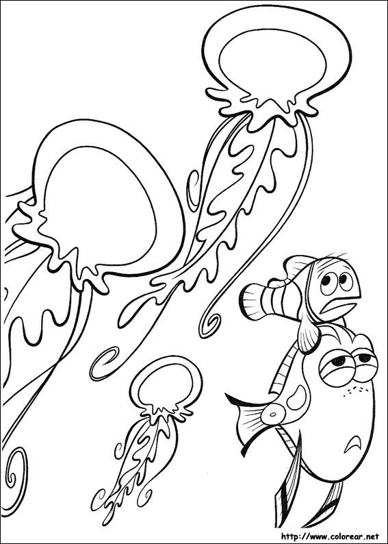 Coloriage d'une méduse élégante dans les profondeurs marines