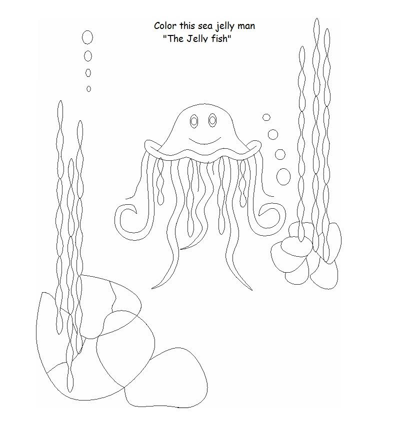 Coloriage d'une méduse flottant dans l'eau Coloriage d'une méduse flottant dans l'eau