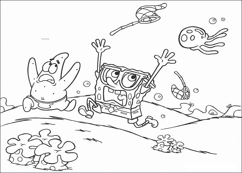 Coloriage d'une méduse flottant dans l'eau