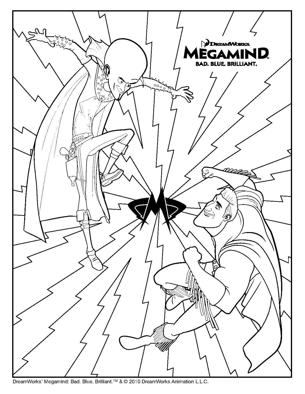 Megamind en pleine action avec son fidèle compagnon