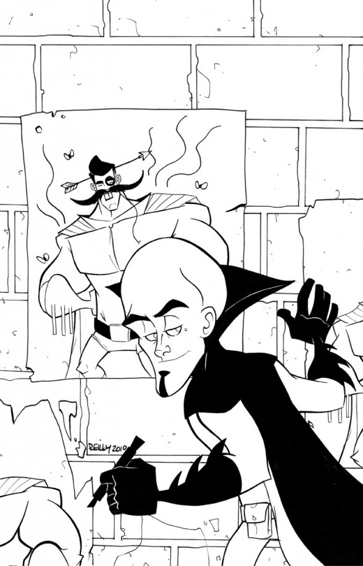 Megamind en pleine action avec son fidèle compagnon
