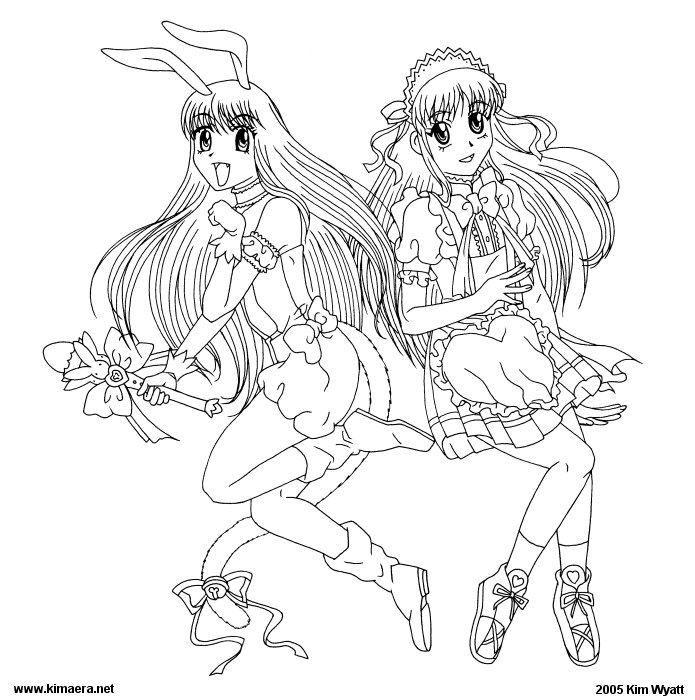 Mew Mew Power en pleine action dans un décor dynamique Mew Mew Power en pleine action dans un décor dynamique