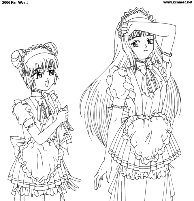 Scène de Mew Mew Power en action avec des personnages stylisés Scène de Mew Mew Power en action avec des personnages stylisés