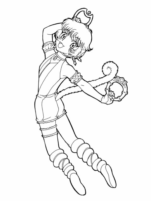 Coloriage de Mew Mew Power avec des personnages en action Coloriage de Mew Mew Power avec des personnages en action