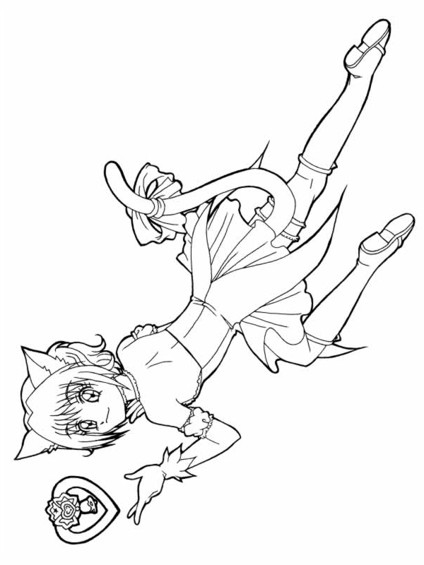 Coloriage de Mew Mew Power avec les personnages en action dans un paysage vibrant Coloriage de Mew Mew Power avec les personnages en action dans un paysage vibrant