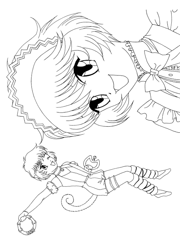 Personnages de Mew Mew Power en pleine action dans un décor stylisé Personnages de Mew Mew Power en pleine action dans un décor stylisé