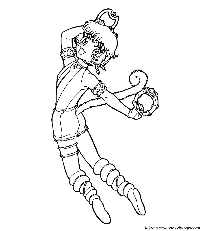 Un personnage de Mew Mew Power se prépare à l’action dans un décor dynamique Un personnage de Mew Mew Power se prépare à l’action dans un décor dynamique