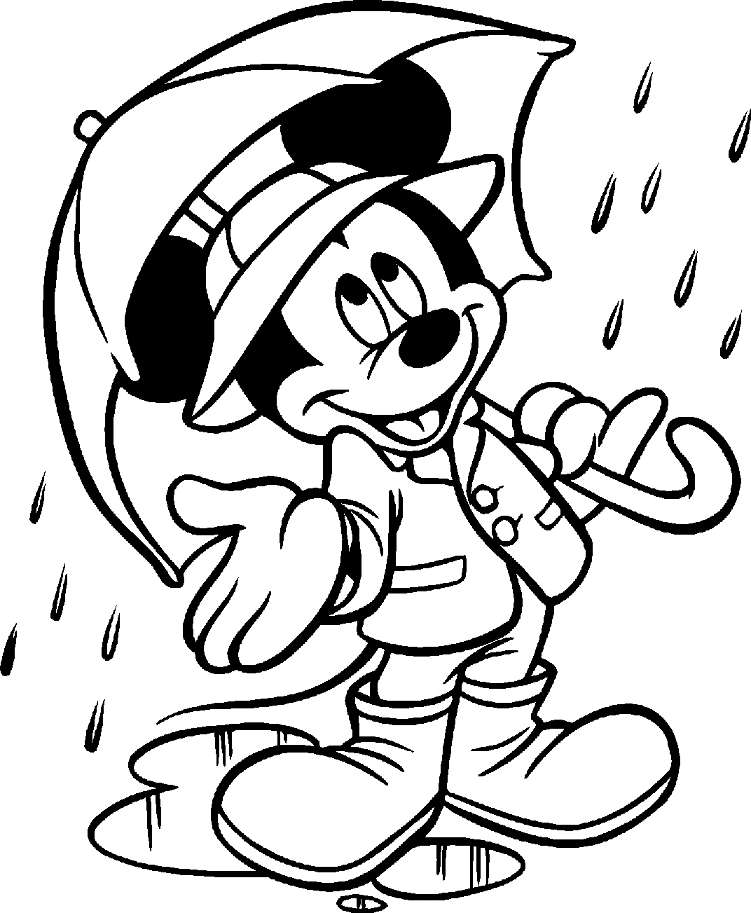 Coloriage de Mickey Mouse en pleine aventure avec des amis