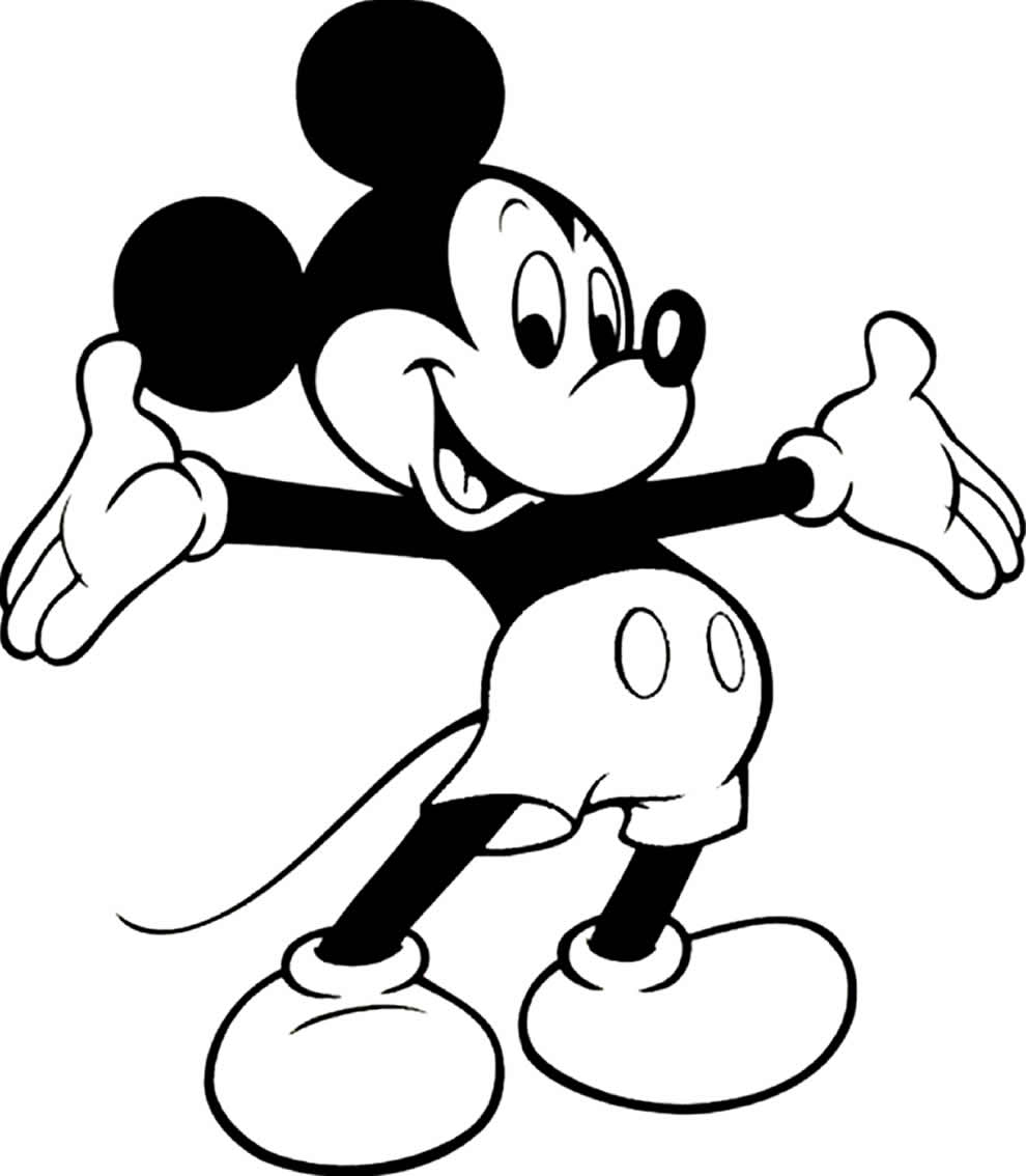 Mickey Mouse en train de sourire avec un fond amusant