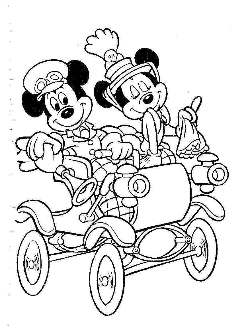 Coloriage de Mickey Mouse en train de sourire