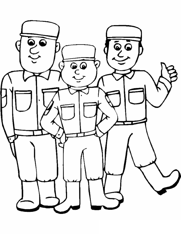 Coloriage d'un soldat militaire en pleine action dans un décor naturel