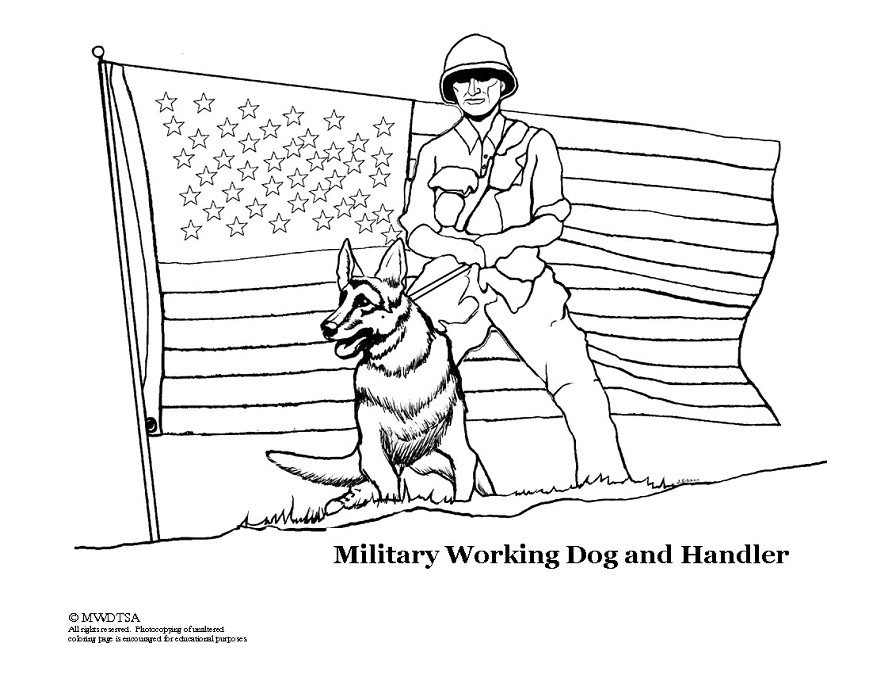 Coloriage d'un soldat en mission dans un paysage militaire