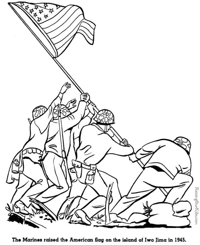 Coloriage d'un soldat en mission avec un paysage militaire