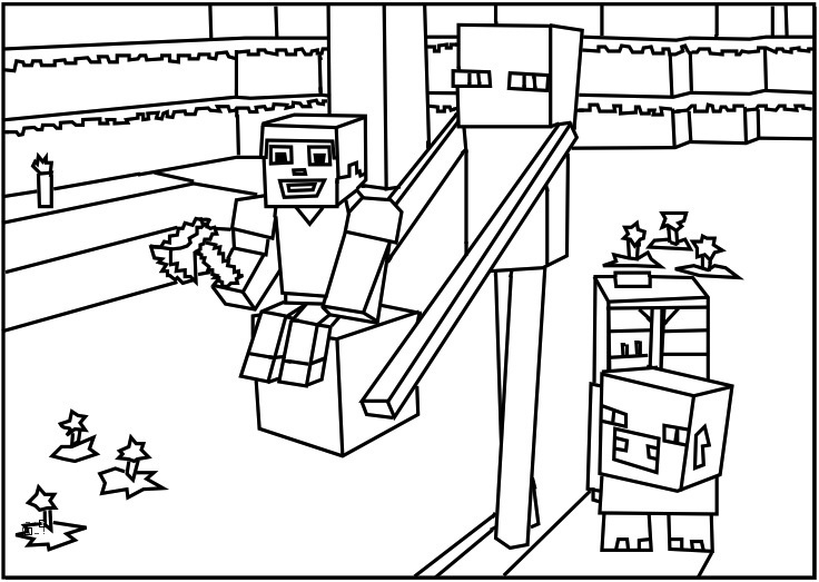 Personnages de Minecraft dans un environnement pixelisé