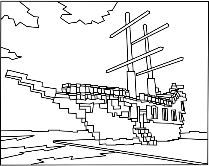 Coloriage Minecraft : Steve et un Creeper dans un paysage pixelisé