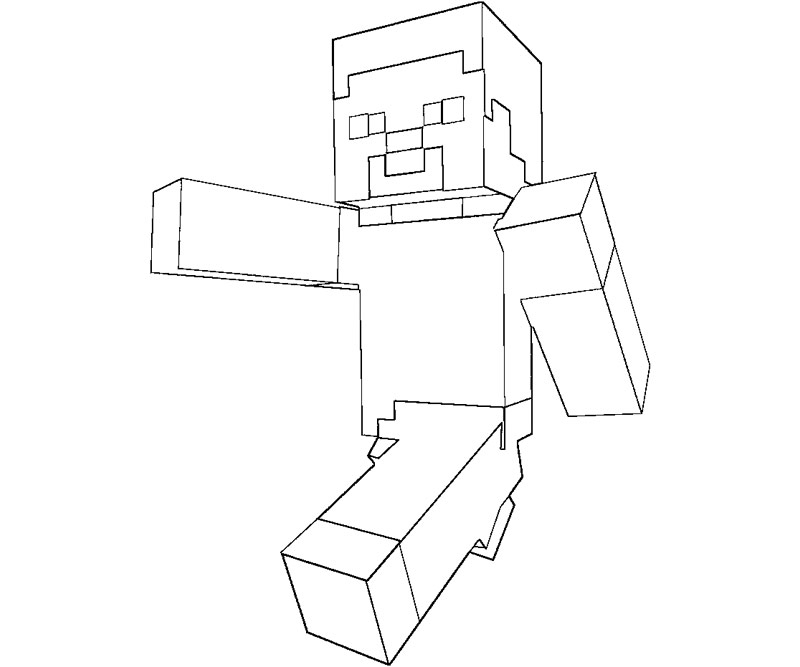 Un personnage de Minecraft explorant un paysage pixelisé