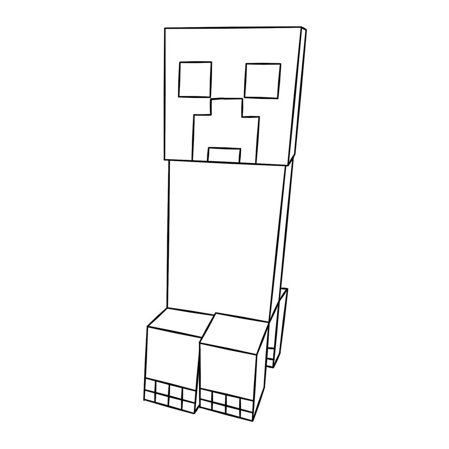 Coloriage de personnages de Minecraft dans un décor de jeu pixelisé