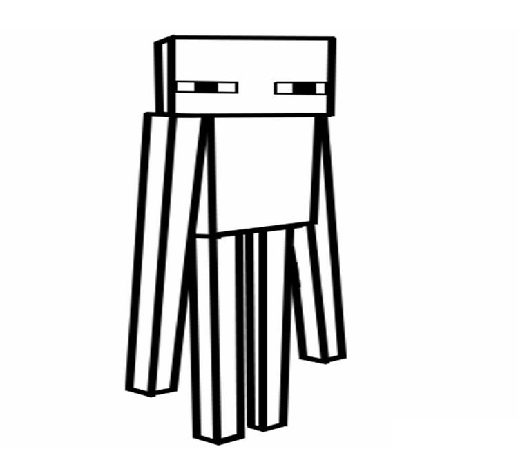 Coloriage de personnages de Minecraft dans un paysage cubique