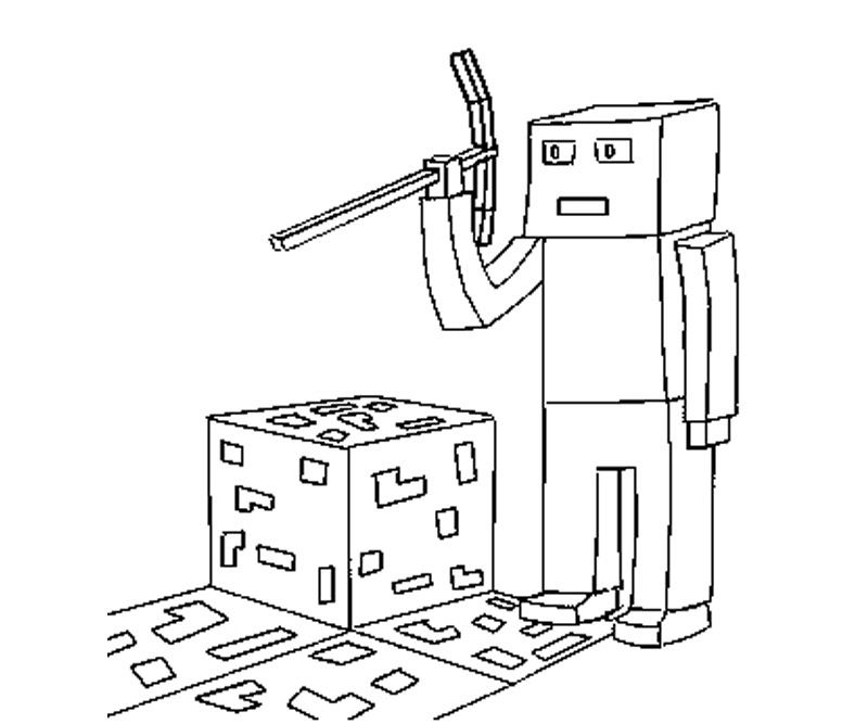Personnages de Minecraft en pleine aventure dans un paysage cubique