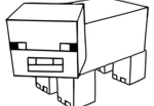 Coloriage de personnages de Minecraft dans un décor pixelisé