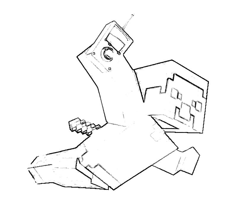 Coloriage de personnages de Minecraft dans un paysage pixelisé
