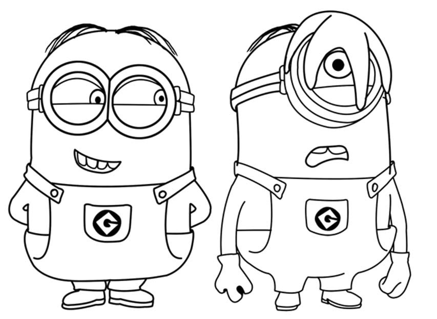 Minions joyeux dans un décor humoristique