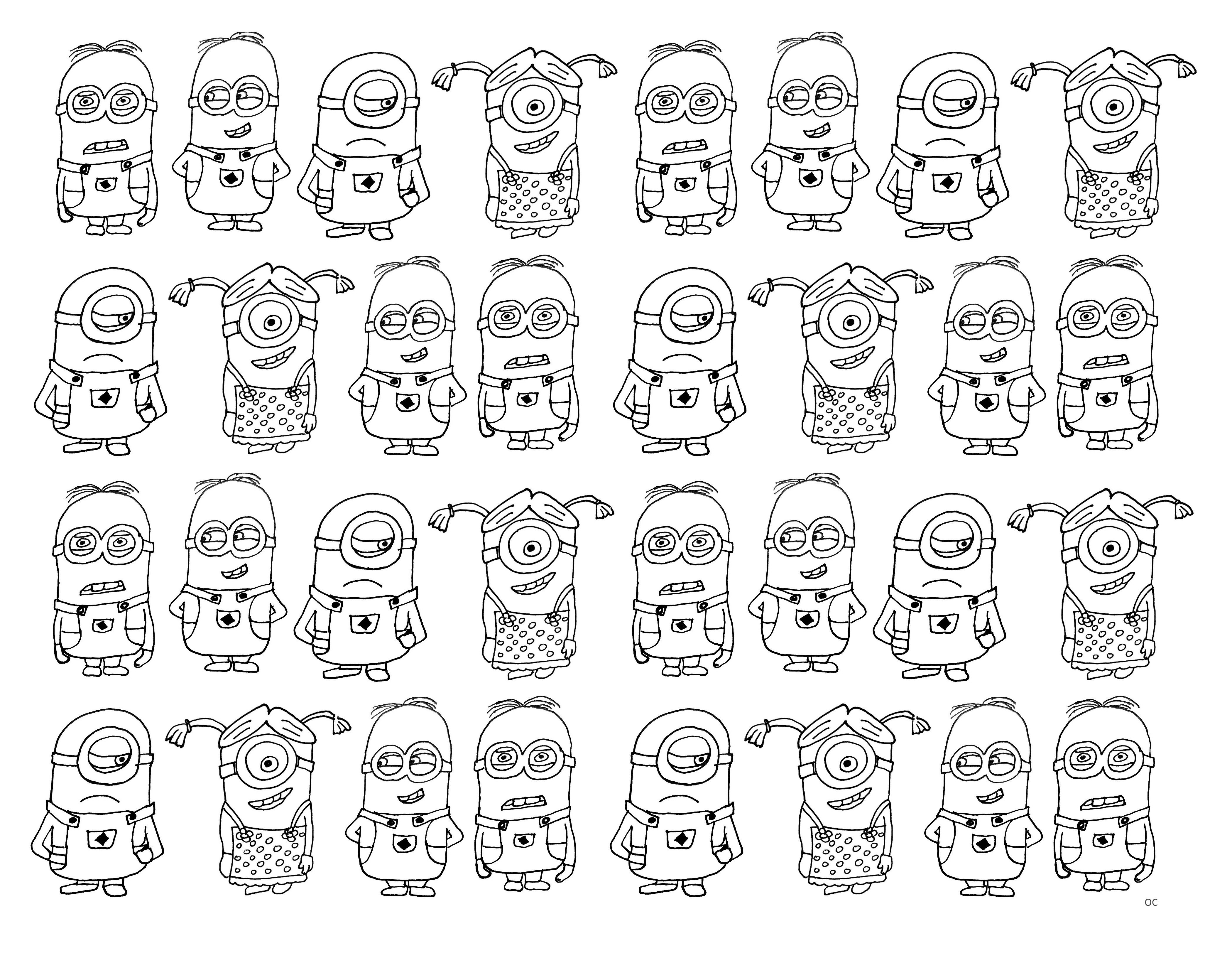 Minions joyeux dans un moment de camaraderie