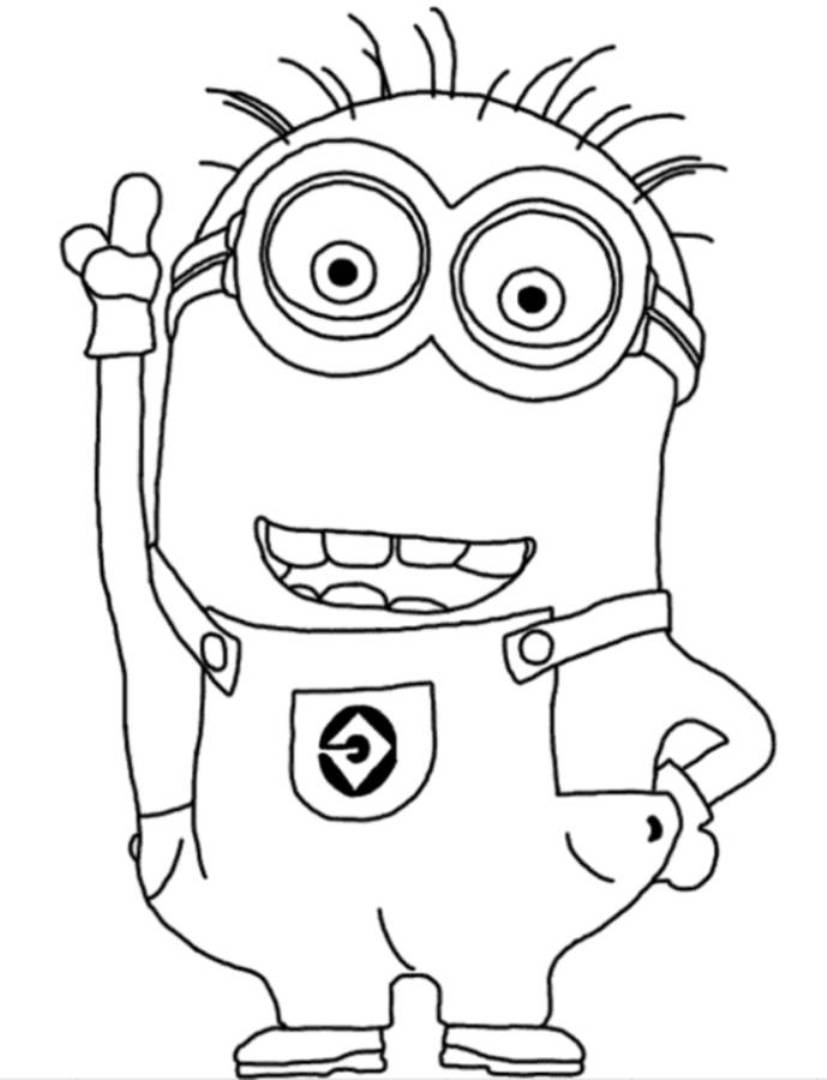 Coloriage de minions joyeux avec des accessoires amusants