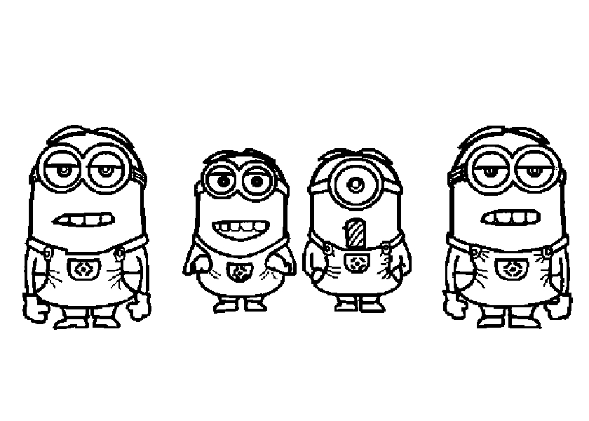 Minions joyeux s'amusant dans un décor amusant