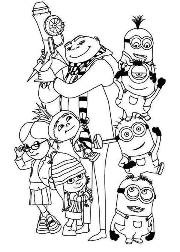 Minions joyeux en pleine activité de coloriage